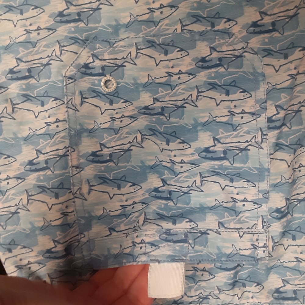 Men's Blue Shark Swim Shorts - Picture 6 of 8